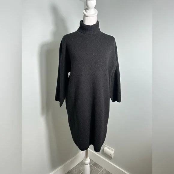 Pomander Place Vivianne Black Sweater Turtleneck Dress Size Medium - Picture 3 of 17